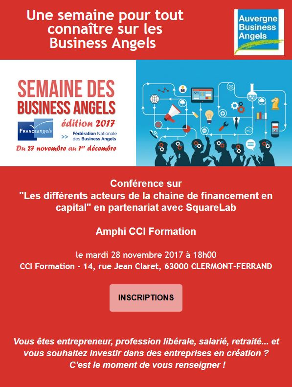 Conférence avec Auvergne Business Angels et SquareLab Groupe ESC Clermont