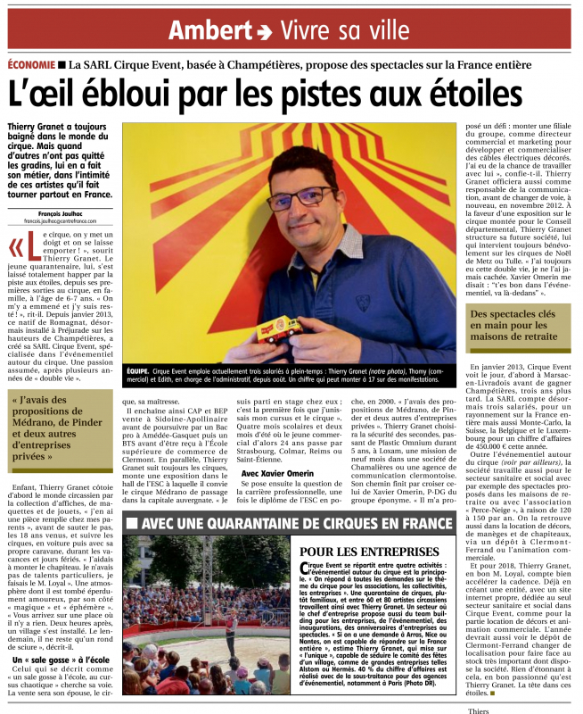 Interview de Thierry Granet, Gérant de Cirque Event et diplômé