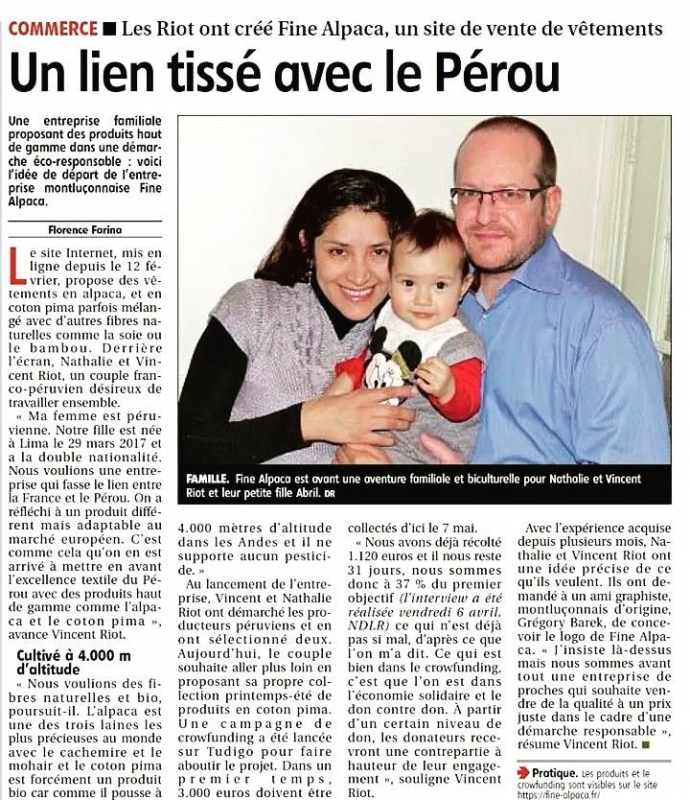Vincent Riot crée  Fine Alpaca, site de vente de produits en fibres naturelles