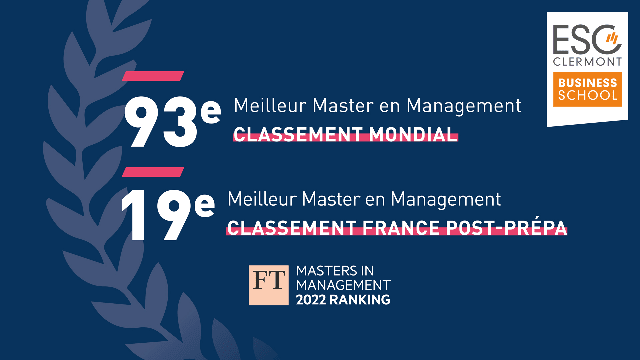 L'ESC Clermont Business School dans le Top 100 du Classement Financial Times