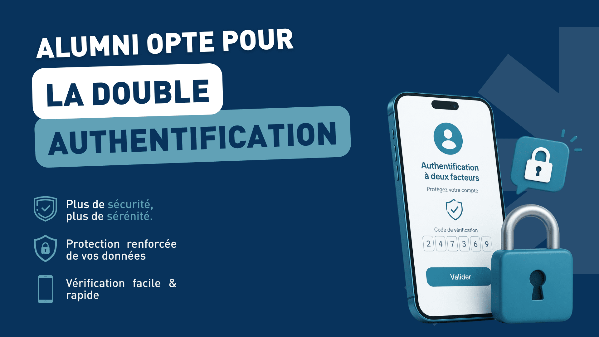 Votre espace alumni encore mieux protégé : la double authentification