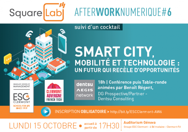 Afterwork numérique #6 SquareLab : Smart city, mobilité et technologie ; un futur qui recèle d’opportunités 